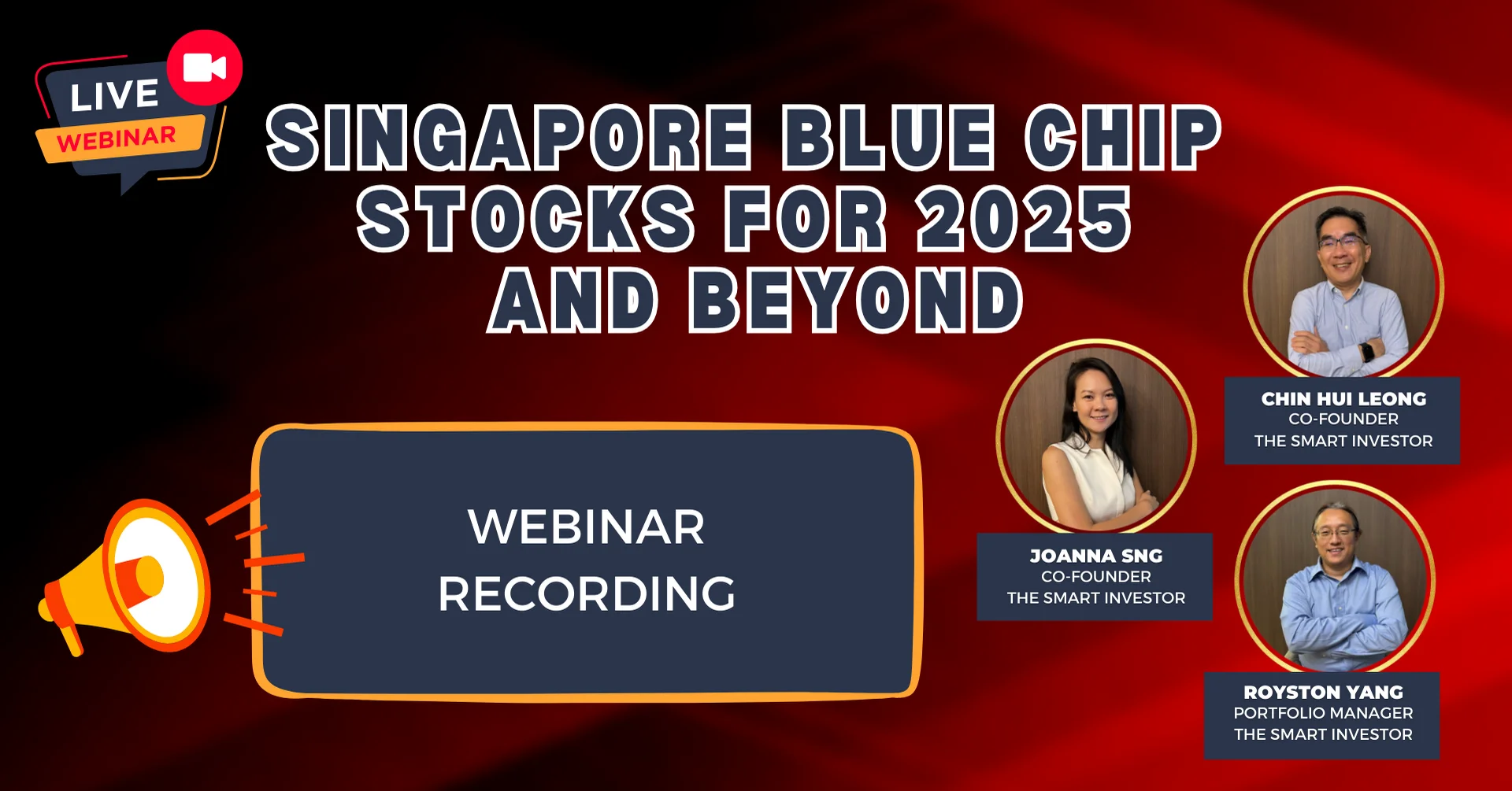 Singapore Blue Chip Stocks for 2025 and beyond webinar recording