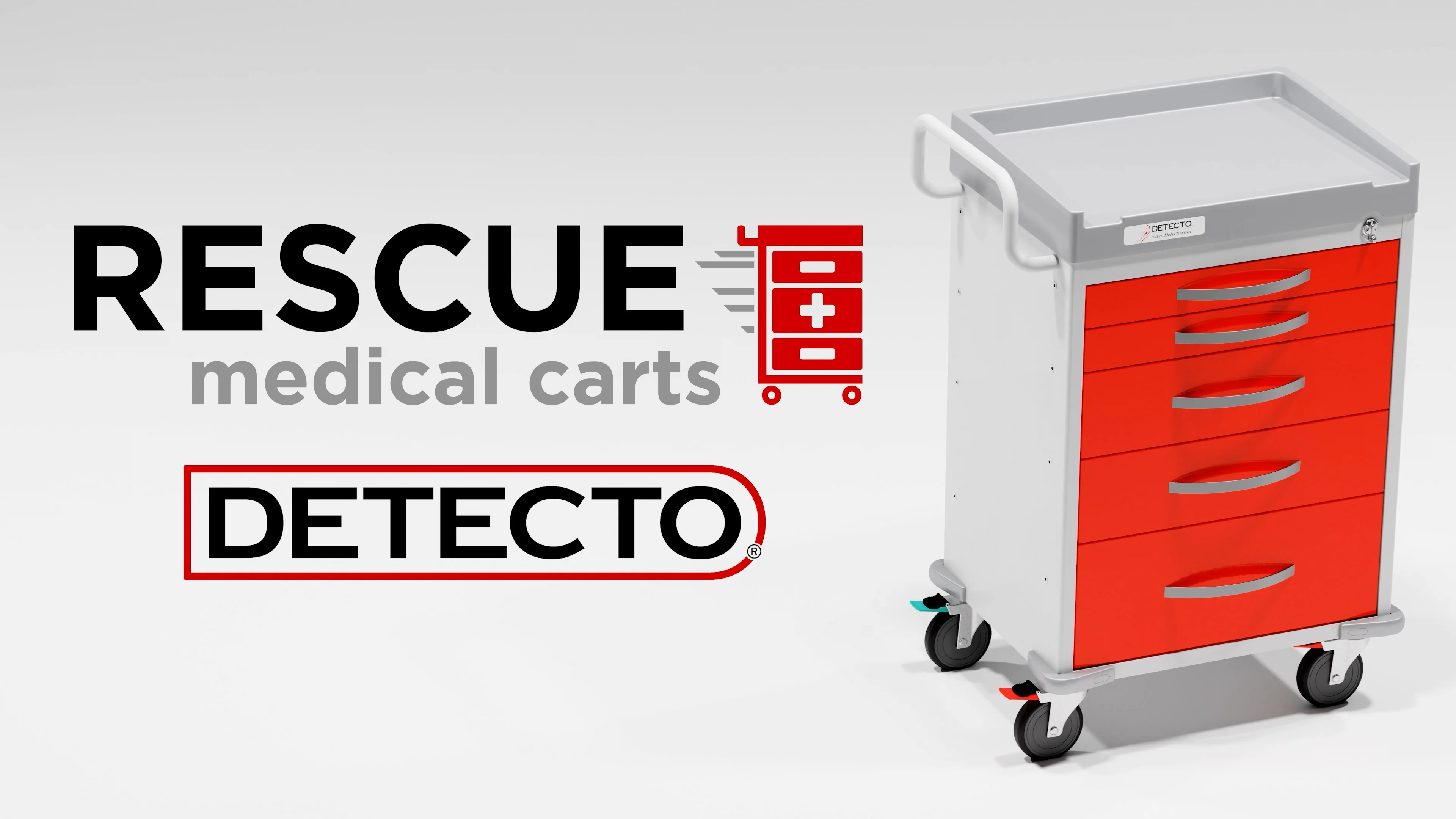 Detecto RC333369RED-L Rescue Series Loaded ER Medical Cart 6