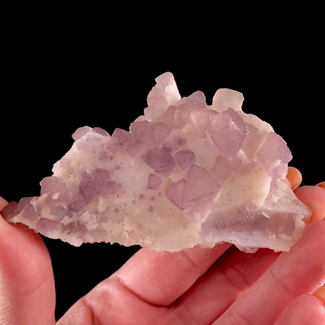 Fluorite on Quartz "casts" after Calcite