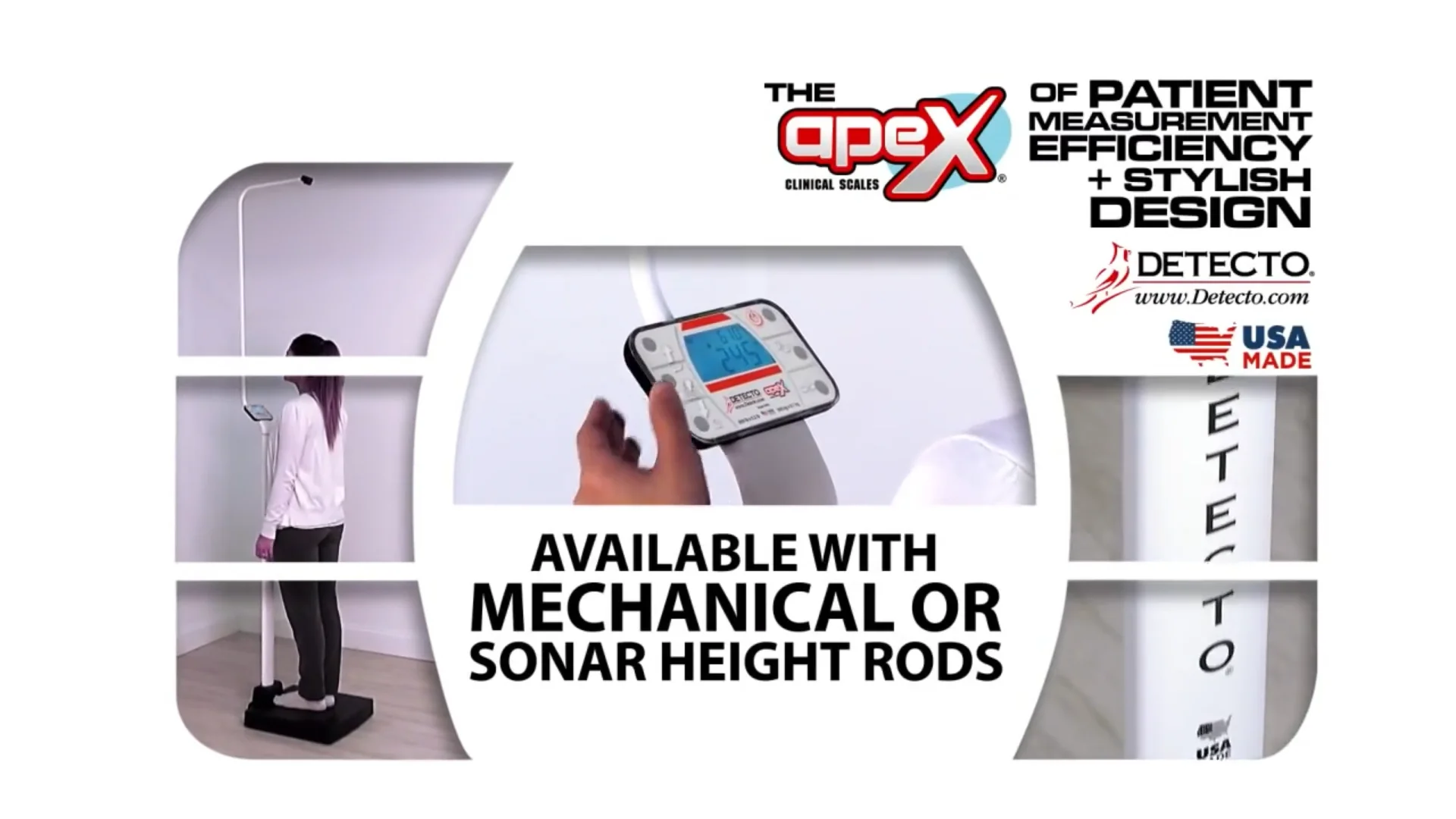Detecto apex Digital Clinical Scales with Mechanical Height Rods