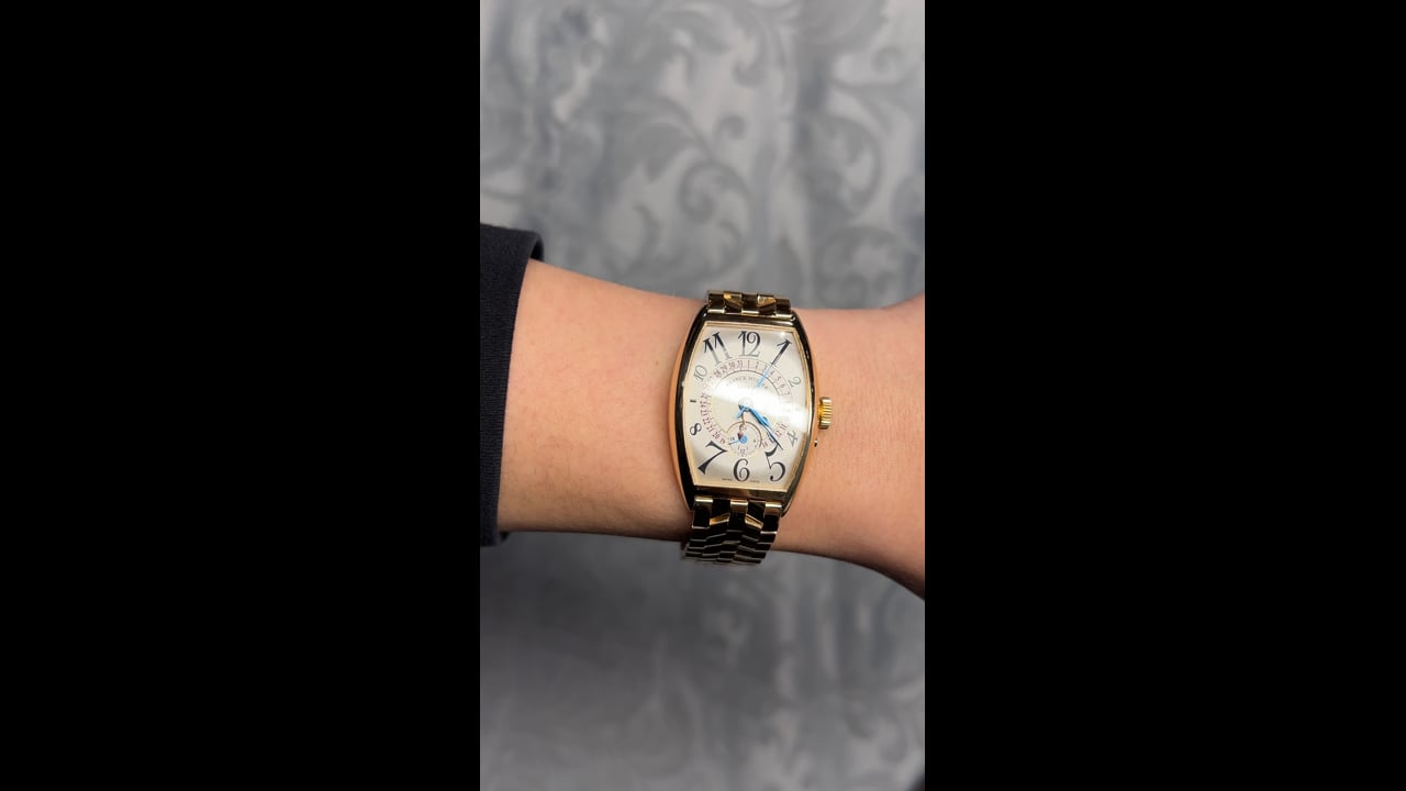 Franck Muller GMT Silver Dial Watch in 18k Yellow Gold – Filigree