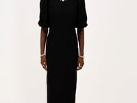 Black maxi dress with puff sleeves | My Jewellery