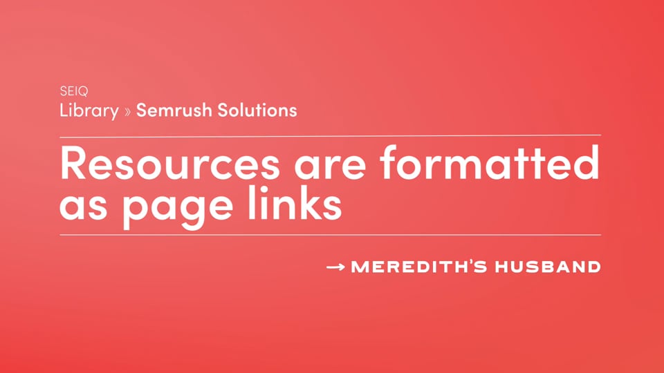 Resources formatted as Page Links