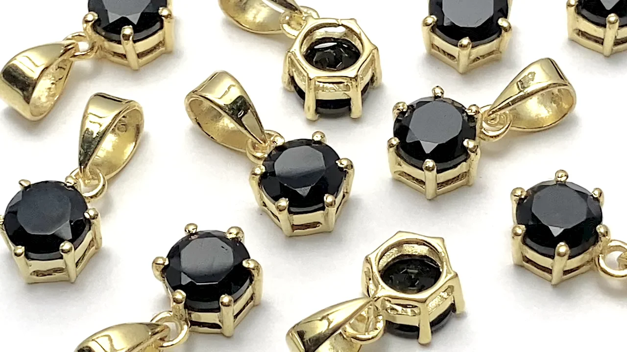 宝石質ブラックスピネル AAA ラウンドファセットカット7×6mm 