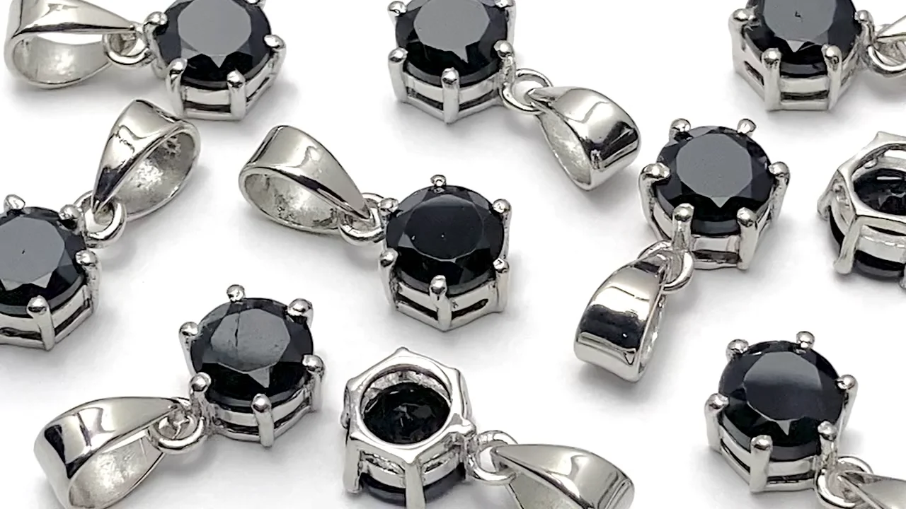 宝石質ブラックスピネル AAA ラウンドファセットカット7×6mm