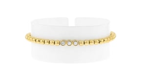 .25 ct. t.w. Lab-Grown Diamond and 18kt Gold Vermeil Bead Stretch Bracelet