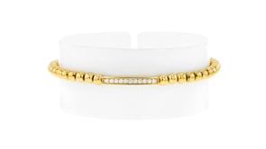 .15 ct. t.w. Lab-Grown Diamond Bar and 18kt Gold Vermeil Bead Stretch Bracelet