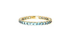 1.20 ct. t.w. Swiss Blue Topaz Eternity Band in 14kt Yellow Gold