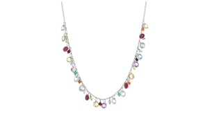 12.40 ct. t.w. Multi-Gemstone Necklace in Sterling Silver
