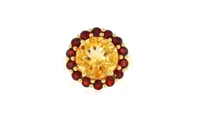 5.25 Carat Citrine and 1.50 ct. t.w. Garnet Ring in 18kt Gold Over Sterling