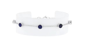 2.50 ct. t.w. Sapphire Station Bracelet in Sterling Silver