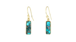 Turquoise Drop Earrings in 18kt Gold Over Sterling