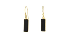 Onyx Drop Earrings in 18kt Gold Over Sterling