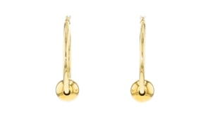Italian 18kt Gold Over Sterling Removable Bead Hoop Earrings