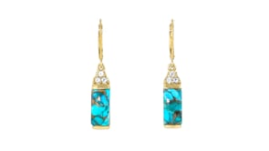 Turquoise and .50 ct. t.w. Sky Blue Topaz Drop Earrings in 18kt Gold Over Sterling