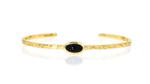 Onyx Slender Cuff Bracelet in 18kt Gold Over Sterling