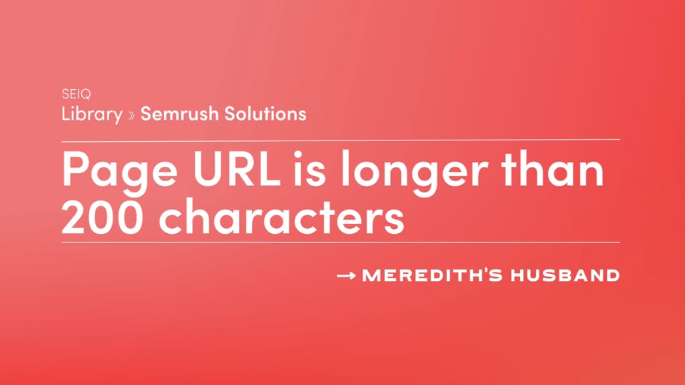 Semrush: Page URL has more 200 Characters [solved]
