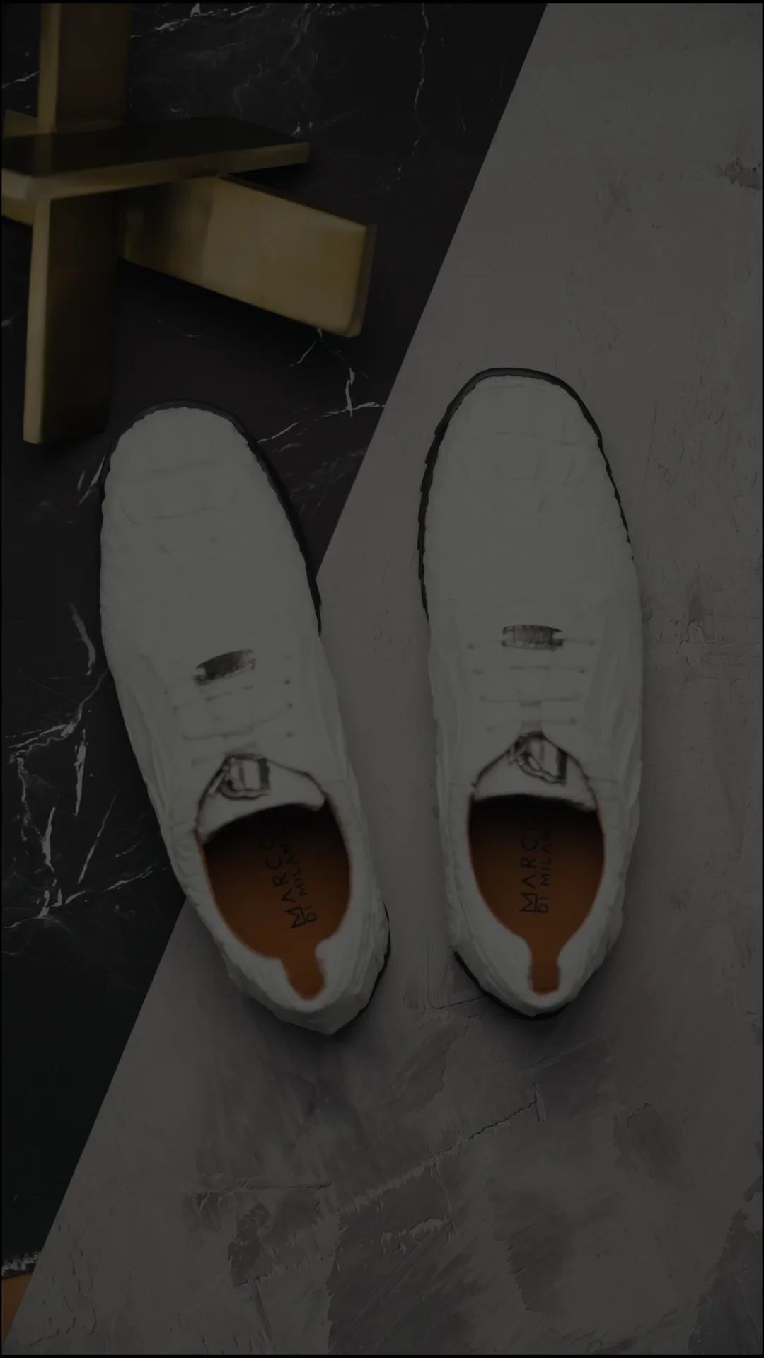 Marco Di Milano Kratos Caiman Crocodile Sneaker White