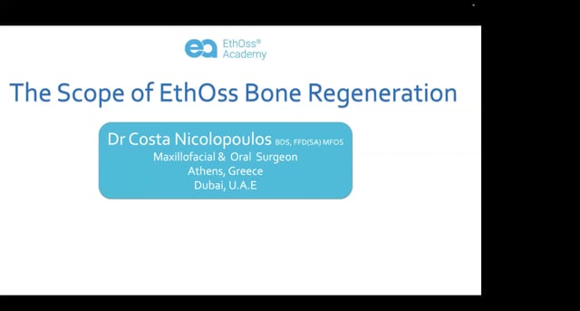 The scope of EthOss bone regeneration.