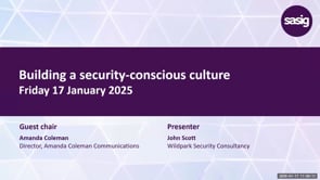 Friday 17 January - Building a security-conscious culture