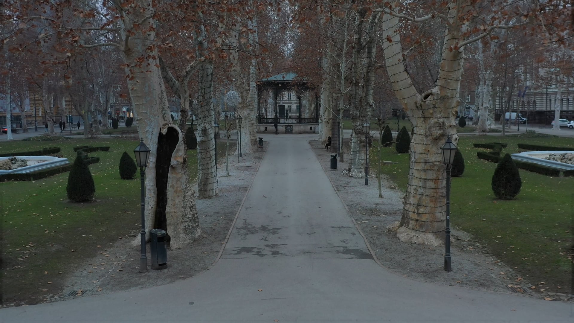 Park Zrinjevac winter day in Zagreb