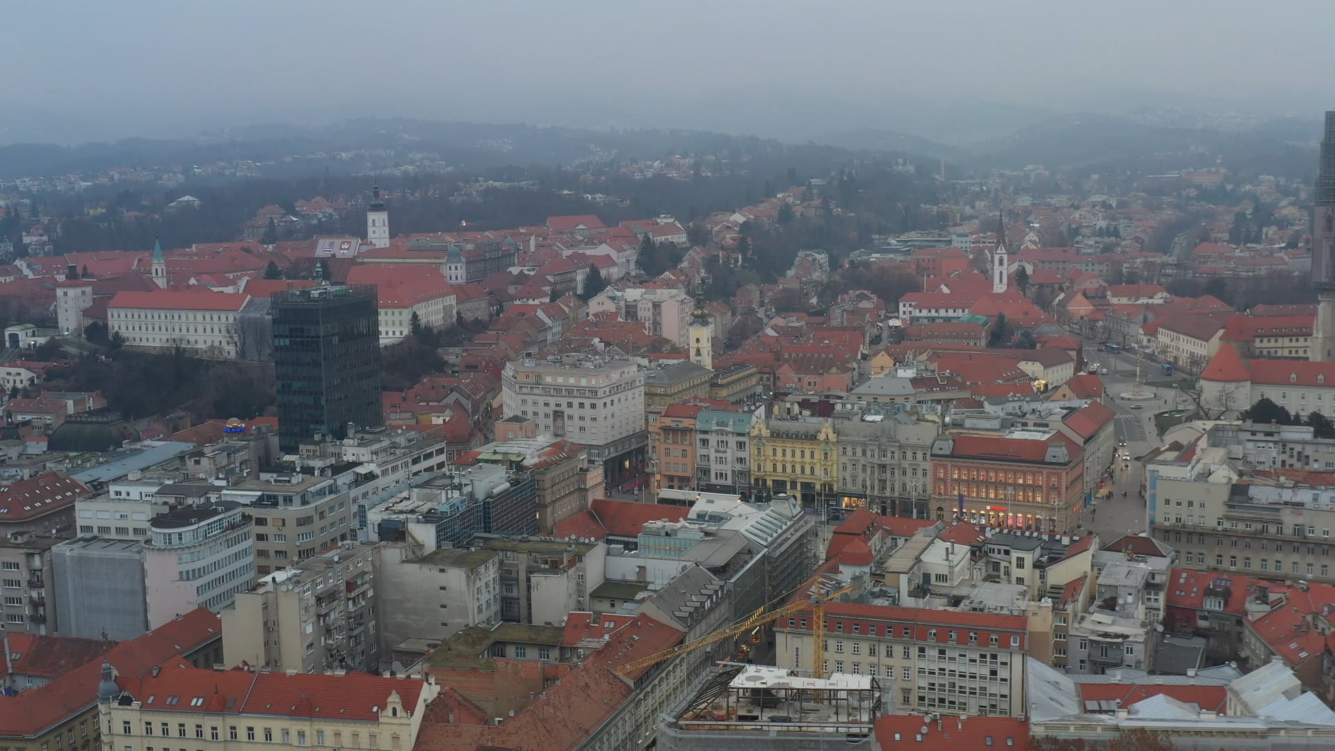 Foggy Zagreb city centar