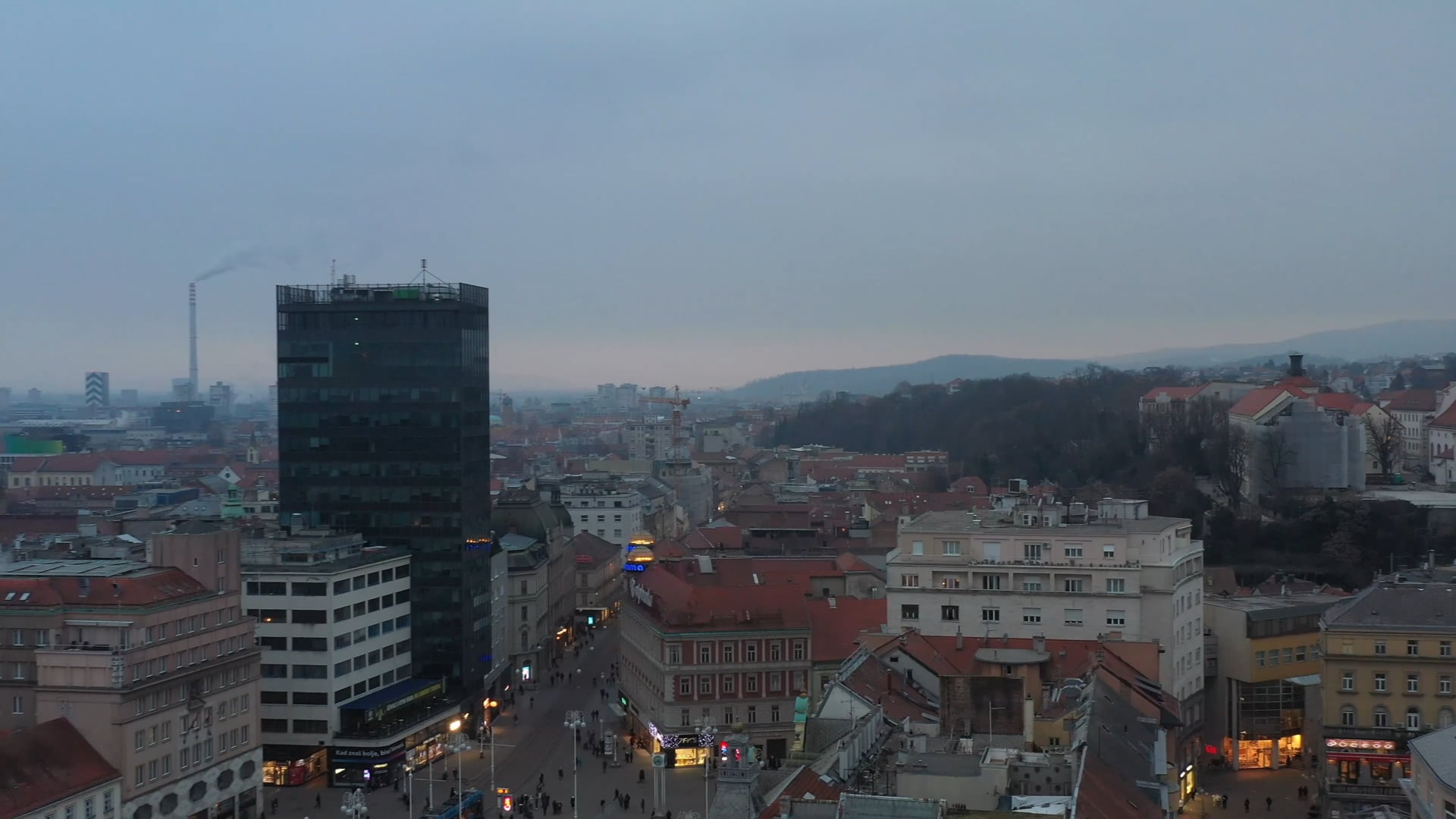 Main square Zagreb winter time