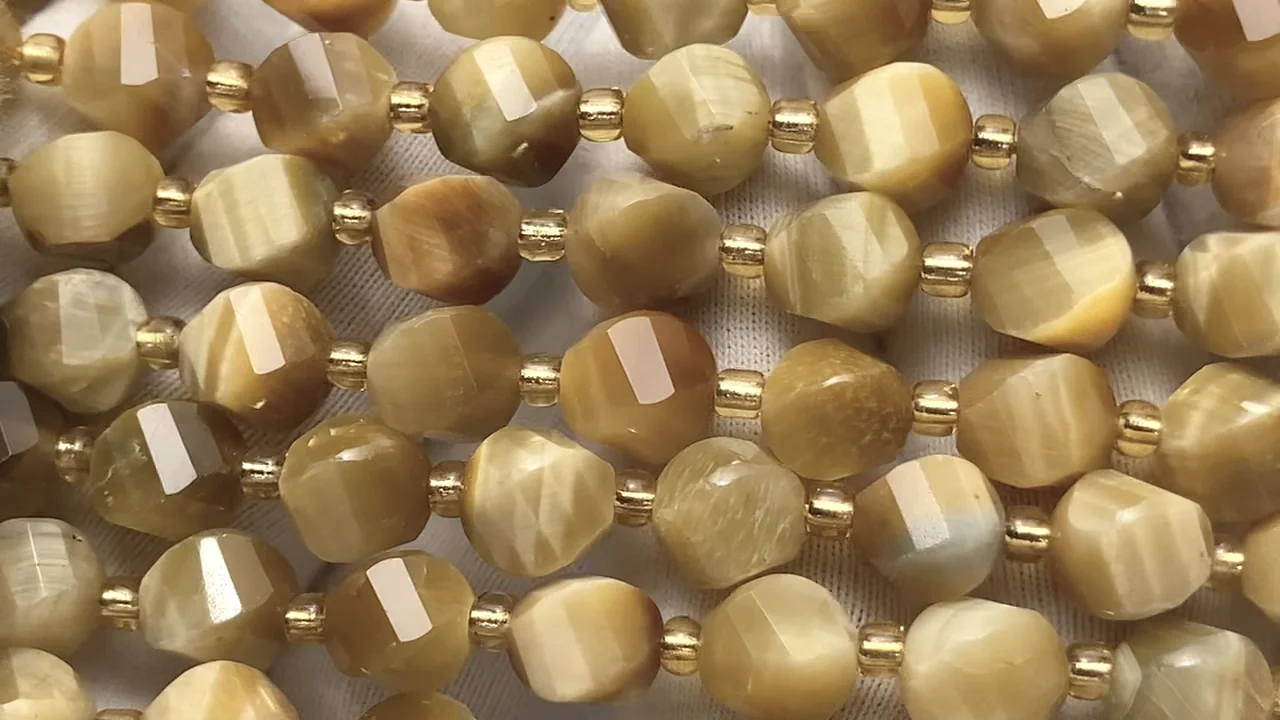 動画】【素晴らしい輝き】ゴールデンタイガーアイAA++ ツイスト×多面