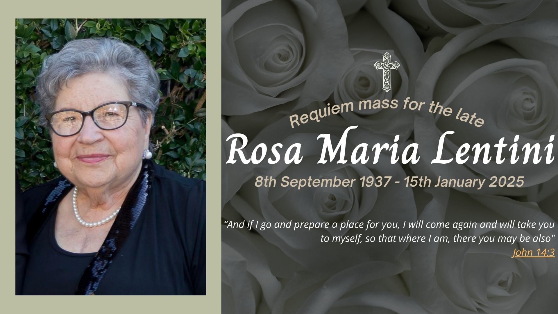 Funeral livestream of the late Rosa Maria Lentini