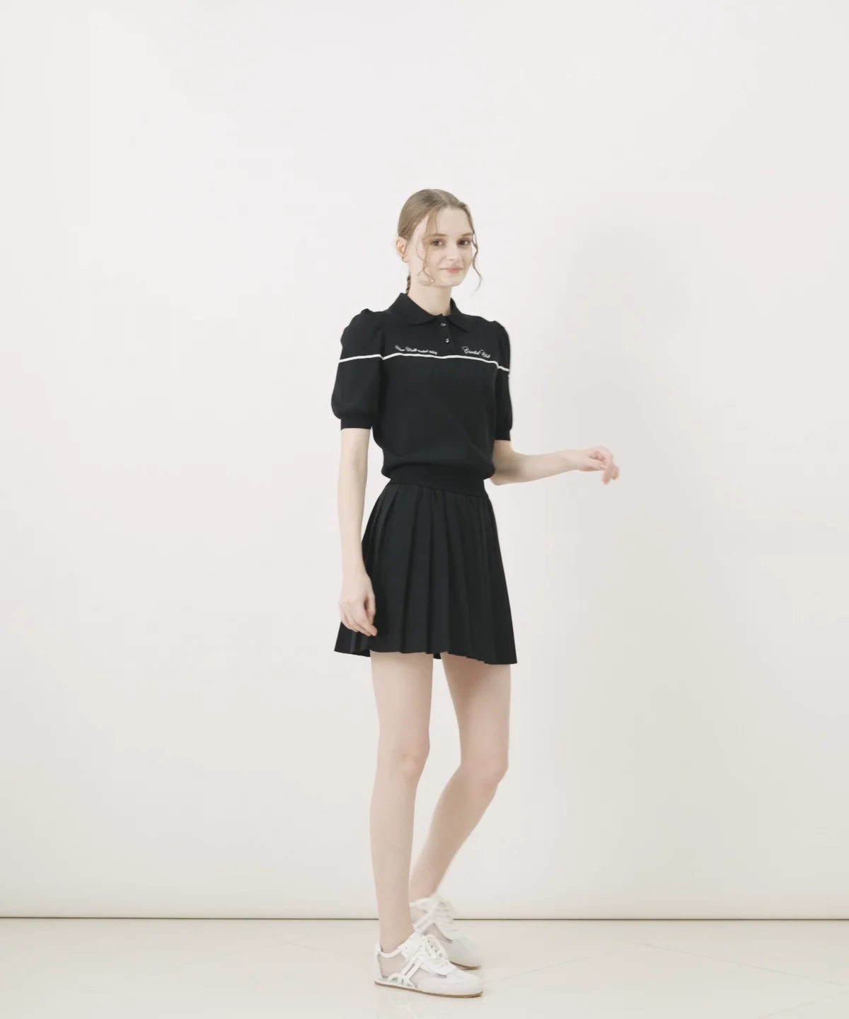ESSENTIAL / パフスリーブニットポロ TOPS Night STORE | ダブル