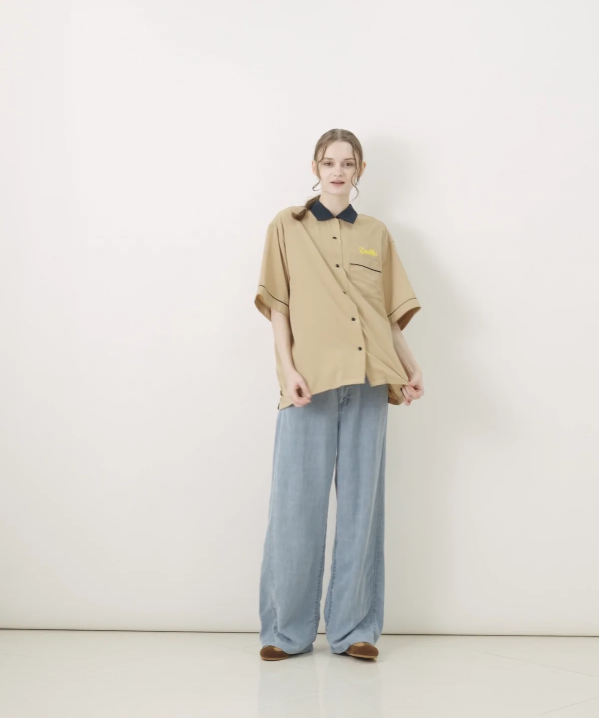 DSC / バイカラーオープンカラーシャツ TOPS Night STORE