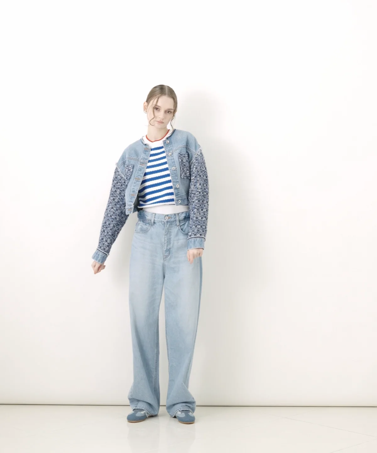 DSC / ウエストフリルワイドデニムパンツ BOTTOMS Night STORE