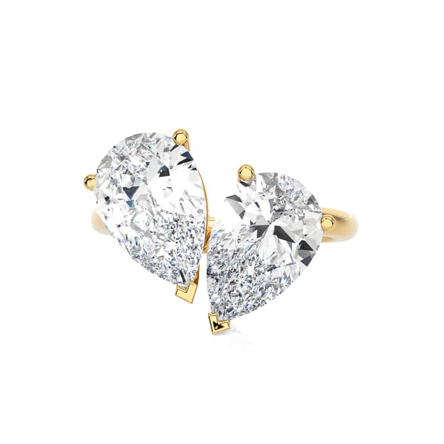 Maßgefertigter Toi & Moi Ring mit Diamanten im Tropfenschliff