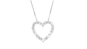 1.50 ct. t.w. Diamond Heart Pendant Necklace in 14kt White Gold