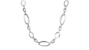 Italian Sterling Silver Interlocking Double Oval-Link Necklace