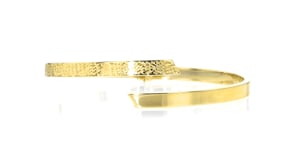 Italian 14kt Yellow Gold Diamond-Cut and Polished Bypass Cuff Bracelet