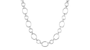 Italian Sterling Silver Alternating Oval-Link Necklace