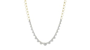 .50 ct. t.w. Diamond Heart-Link Necklace in 18kt Gold Over Sterling