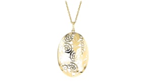 Italian 14kt Yellow Gold Leaf Swirl Cutout Pendant