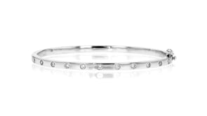 .50 ct. t.w. Diamond Dotted Bangle Bracelet in 14kt White Gold