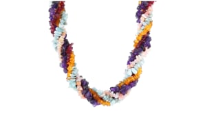 Multi-Gemstone Torsade Necklace with 18kt Gold Over Sterling