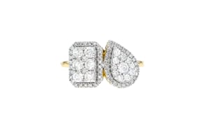 1.10 ct. t.w. Diamond Toi et Moi Ring in 18kt Gold Over Sterling