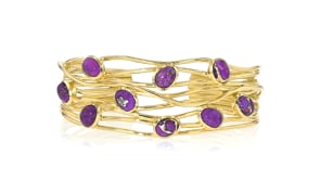 Purple Turquoise Highway Cuff Bracelet in 18kt Gold Over Sterling