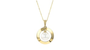 8-8.5mm Cultured Pearl Pendant in 14kt Yellow Gold