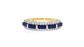 1.20 ct. t.w. Sapphire and .29 ct. t.w. Diamond Ring in 14kt Yellow Gold