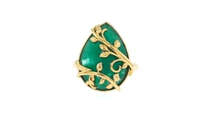 11.00 Carat Emerald Vine Ring in 18kt Gold Over Sterling