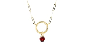 .50 Carat Garnet Heart Charm in 14kt Yellow Gold