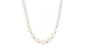 6-12.5mm Graduated Cultured Pearl Necklace in 14kt Yellow Gold