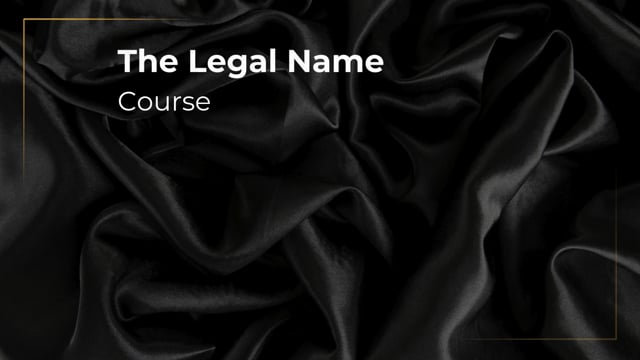 Legal Name Lesson 4 - Registration