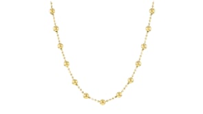 Italian 18kt Gold Vermeil Bead Station Necklace